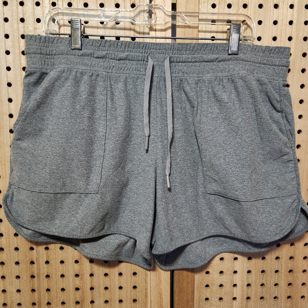 Heather Gray Athletic Works Soft Shorts Size L 12-14 Pockets Comfy Summer